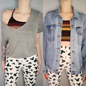 Vintage Disney High Waist Mickey Mouse Print Leggings Small 90s Y2K